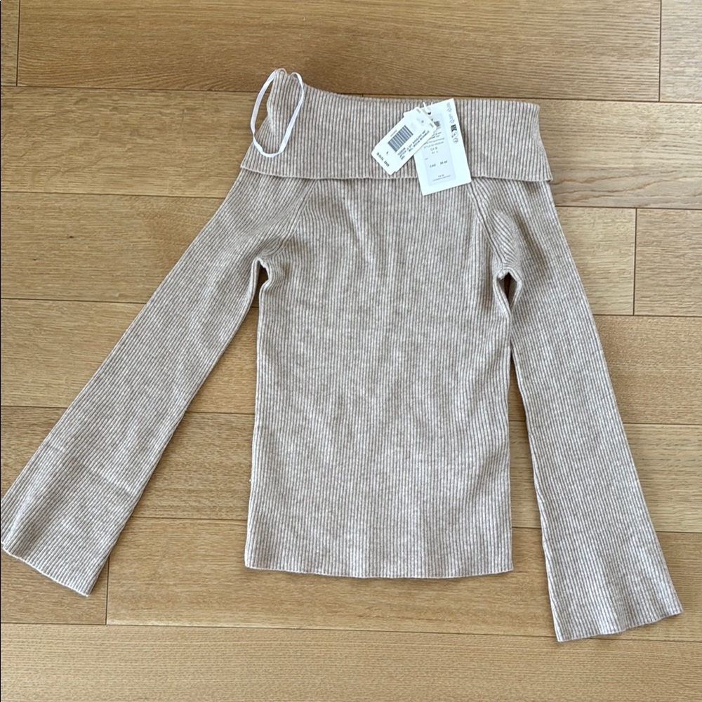 Off-Shoulder Ribbed Knit Top ONLY size L